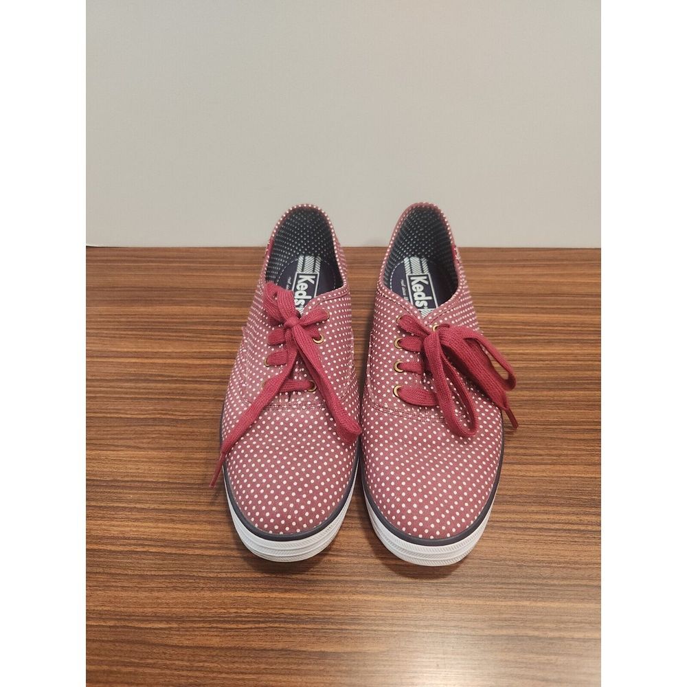 Keds Women's‎ Size 8 Burgundy Red w/White Polka Dots Excellent Condition